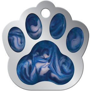 Blue Marble Paw Pet ID Tag, Large