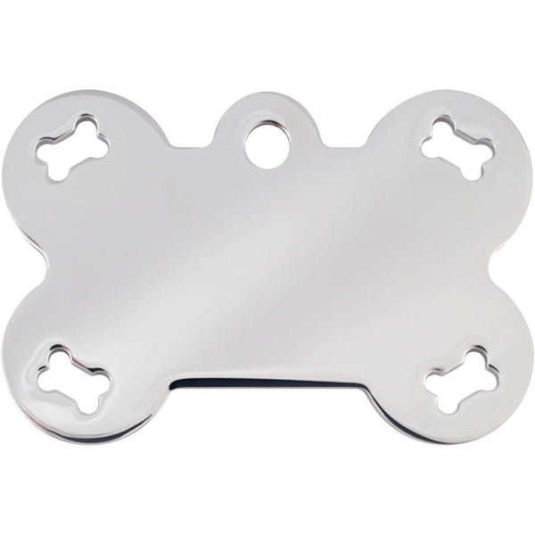 Medium Bone Shape Dog Tag with Plated Brass