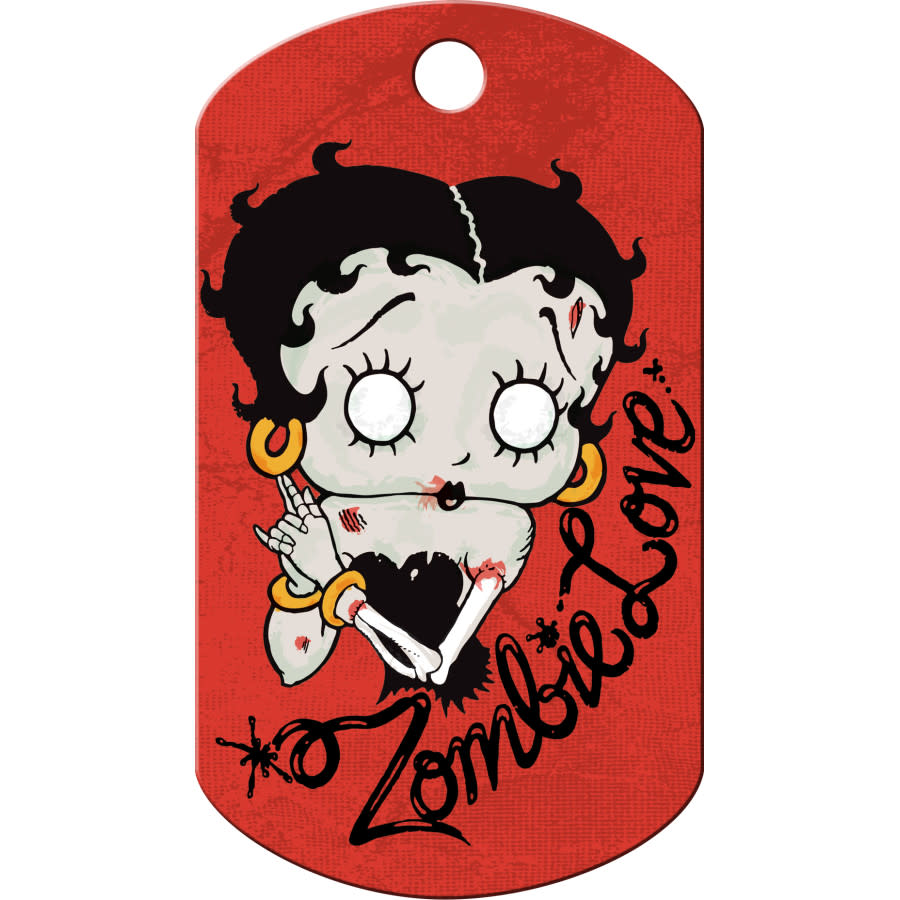 Betty Boop Zombie Love Dog Tag, Military Shape