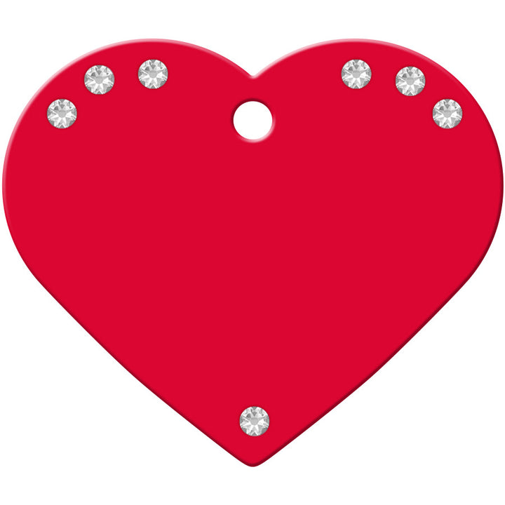 Crystal Heart Shape Dog Tag, Lightweight