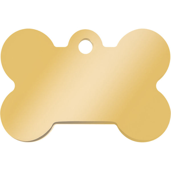 Medium Bone Shape Dog Tag with Plated Brass