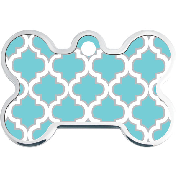 Lattice Print Dog Tag with Raised Edge