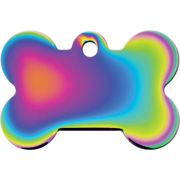 Medium Bone Shape Dog Tag with Plated Brass