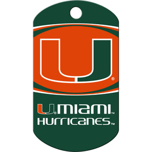 Miami Hurricanes Dog Tag, Military Shape