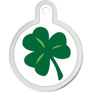 Raised Edge Shamrock Pet ID Tag for Dogs and Cats