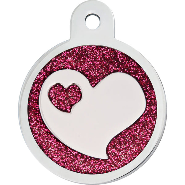 Large Dog Tag with Heart Inlay