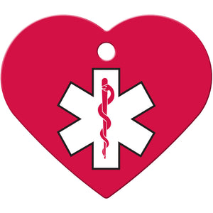 Medical ID Pet Tag, Large Heart