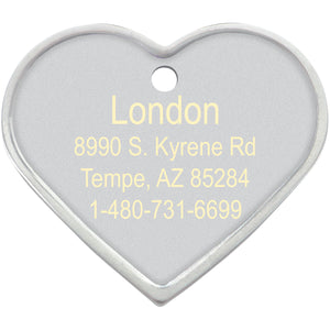 Floral Heart Shaped Dog Tag with Raised Edge