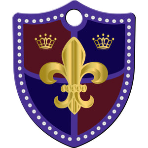 Fleur De Lis Shield Pet ID Tag, Small
