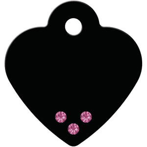 Crystal Heart Shape Pet Tag Front
