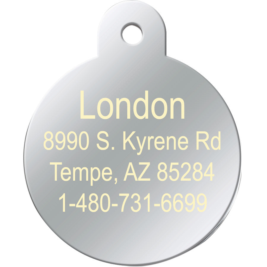 Large Dog Tag with Heart Inlay
