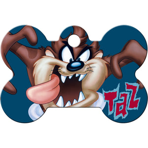Tazmanian Devil Dog Tag, Medium Bone