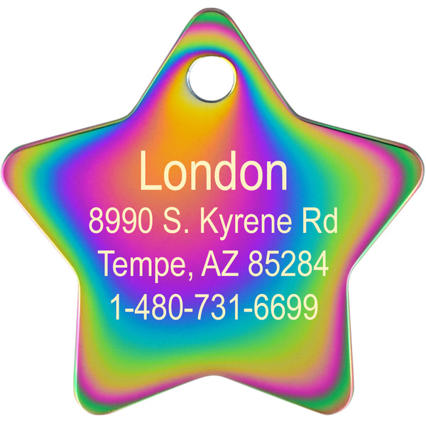 Star Shape  Pet ID Tag for Dogs and Cats