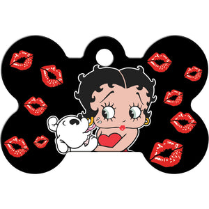 Betty Boop Dog Tag, Medium Bone