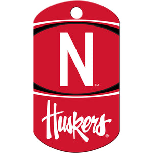 Nebraska Corn Huskers Dog Tag, Military Shape