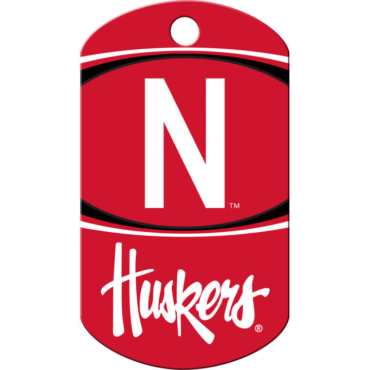 Nebraska Corn Huskers Dog Tag, Military Shape