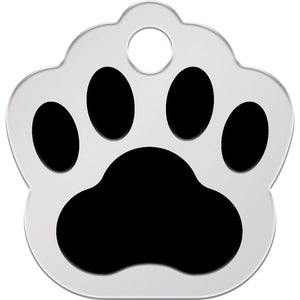 Small Paw Shape Pet Tag with Chrome Detail