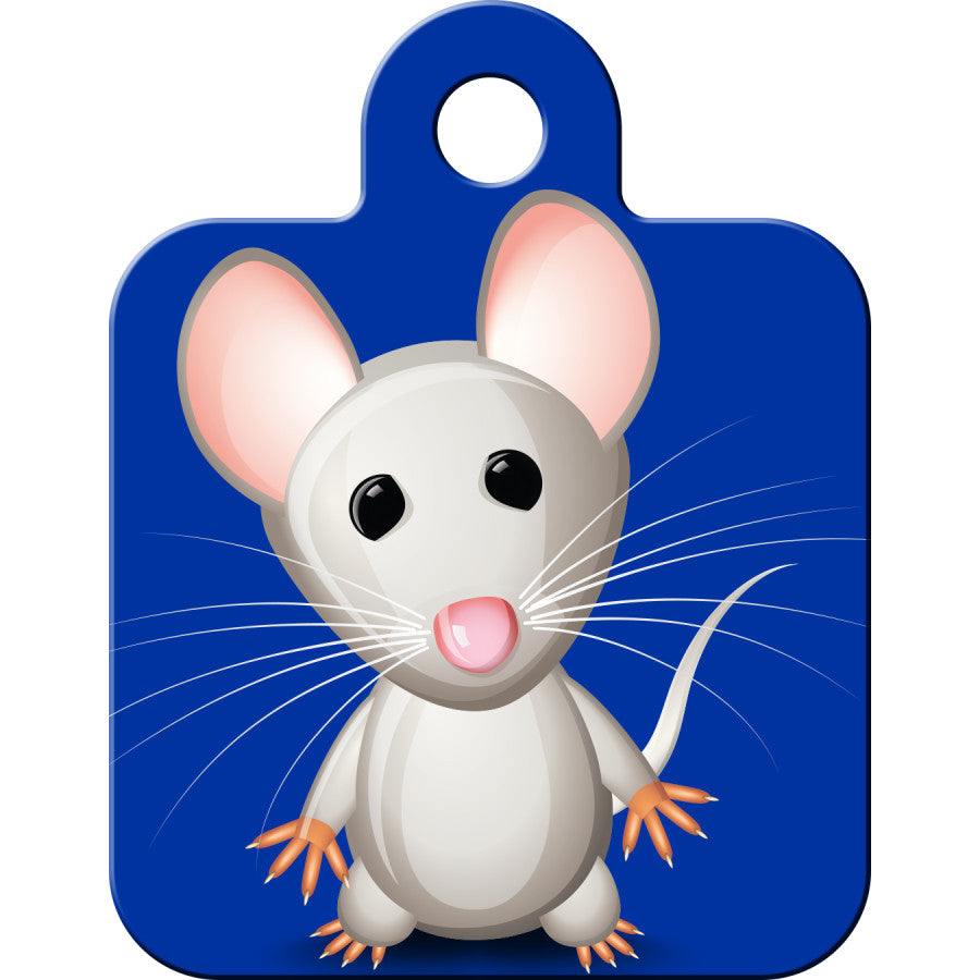 Grey Mouse Pet ID Tag for Dogs and Cats