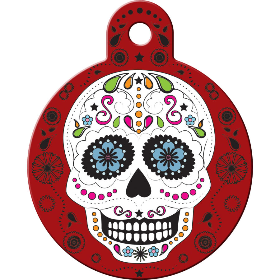 Day Of The Dead  Dog Tag, Large Bone