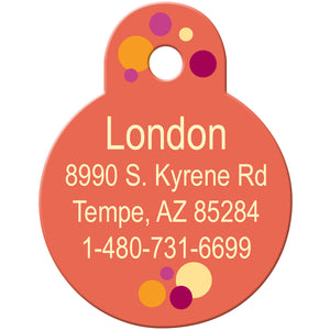 Multi Color Polka Dot Pet ID Tag for Dogs and Cats