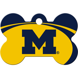 Michigan Wolverines Dog Tag, Medium Bone