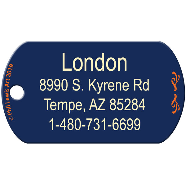 Phil Lewis Wolf Song Dog Tag, Military Shape