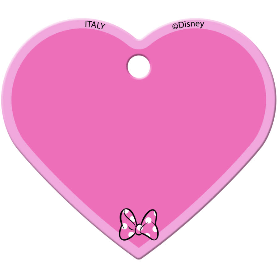 Minnie Mouse Bow Dog Tag, Large Heart