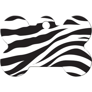 Zebra Print Dog Tag, Medium Bone