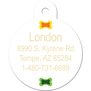 Multi Color Bones Dog Tag