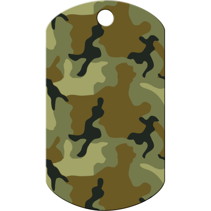 Camo Dog Tags, Military Shape
