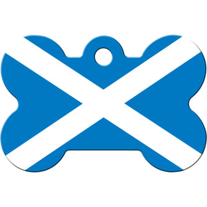 Scotish Flag Dog Tag, Medium Bone