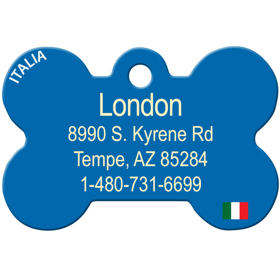 Italian Flag Dog Tag, Medium Bone – Quick-Tag
