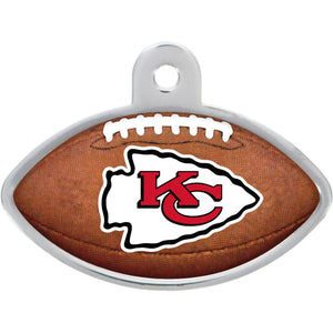 Kansas City Chiefs Dog Tag, Football Shape