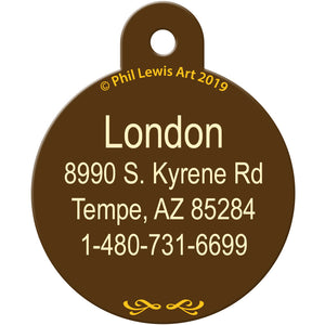 Phil Lewis Red-tailed Hawk Dog Tag, Large Circle