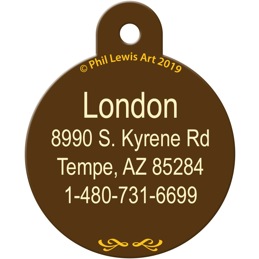 Phil Lewis Red-tailed Hawk Dog Tag, Large Circle