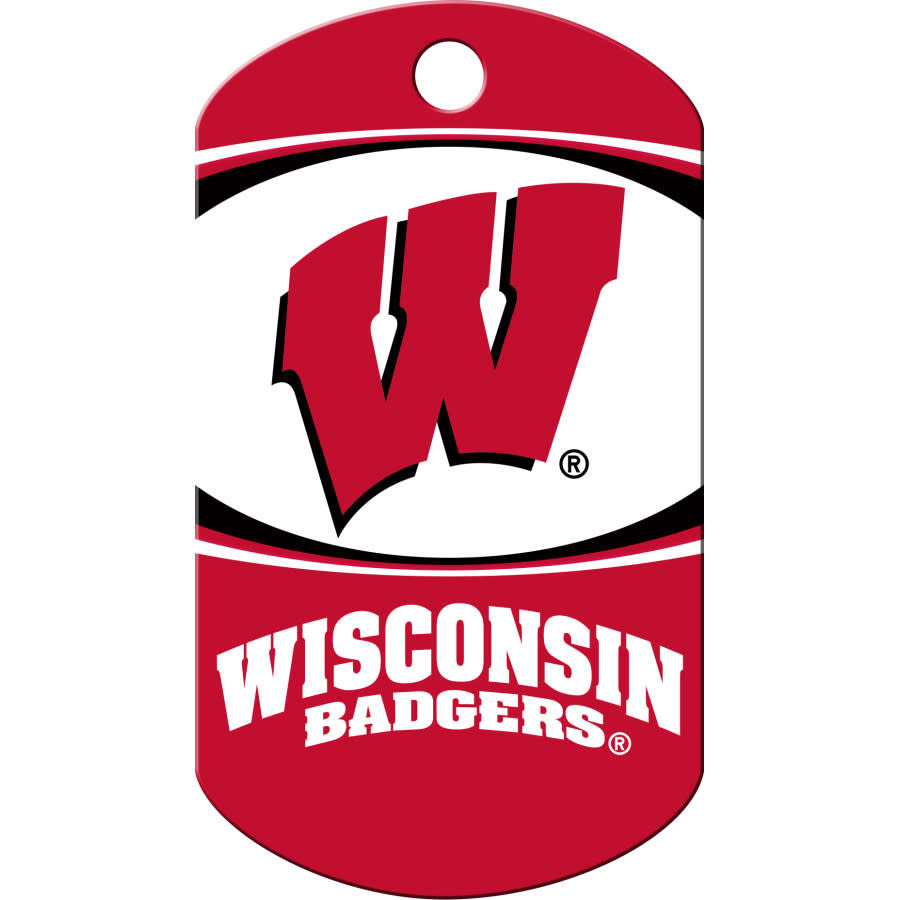 Wisconsin Badgers Dog Tag, Military Shape