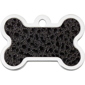 Black Faux Leather Dog Tag
