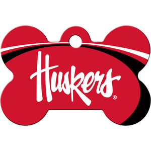 Nebraska Corn Huskers Dog Tag, Medium Bone